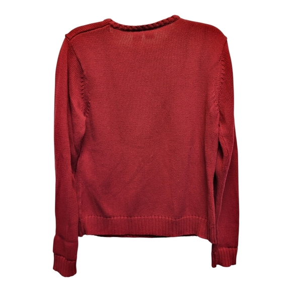 Merona Red V-Neck Sweater with Black Argyle Pattern - Size L - Picture 2 of 4